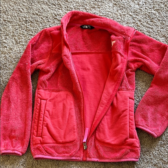 The North Face Vibrant Orange with pink edges Fleece Jacket - Picture 2 of 3
